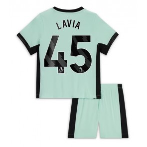 Chelsea Romeo Lavia #45 Koszulka Trzecich Dziecięca 2023-24 Krótki Rękaw (+ Krótkie spodenki)